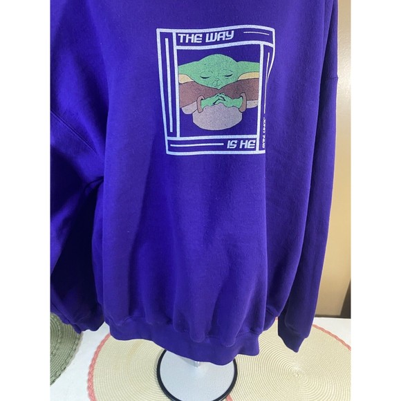 Star Wars Yoda Print Gildan Purple Pullover Sweatshirt Size XL - Picture 12 of 16